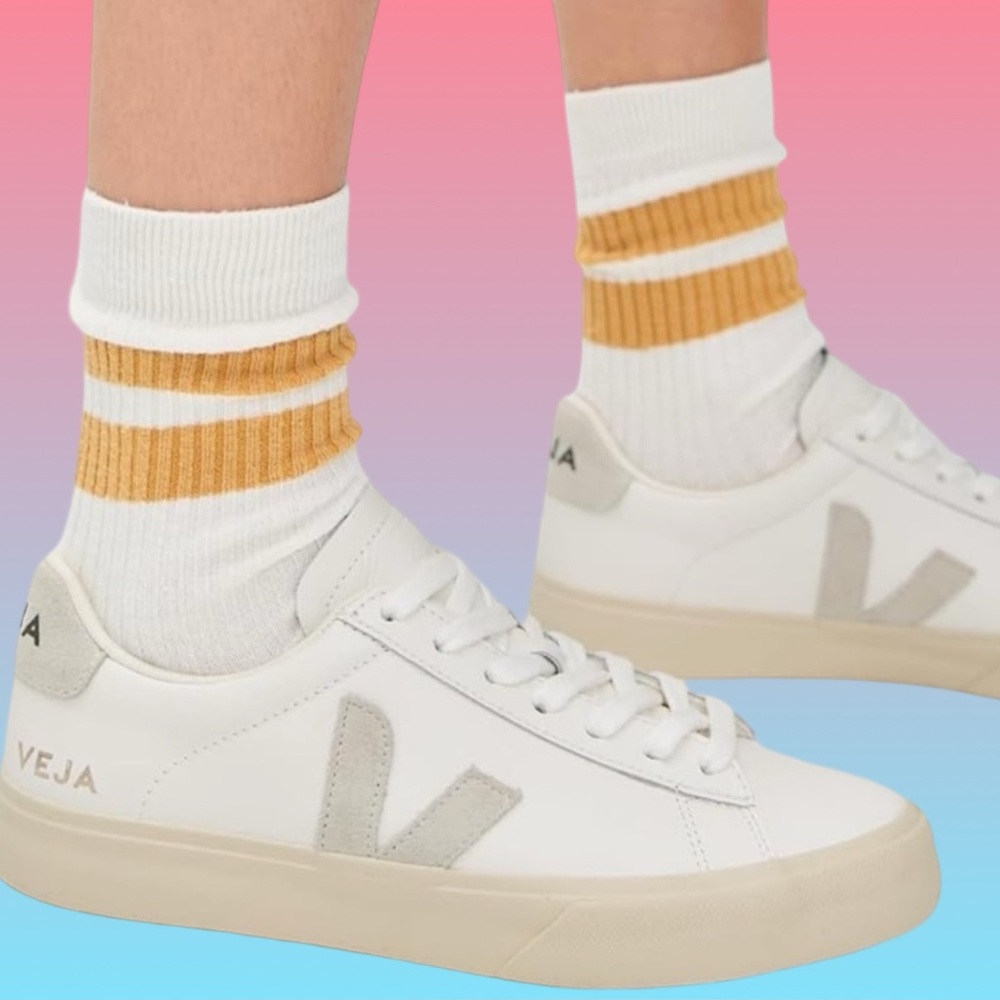 Veja Campos Sneaker - extra white / natural suede - women’s 9